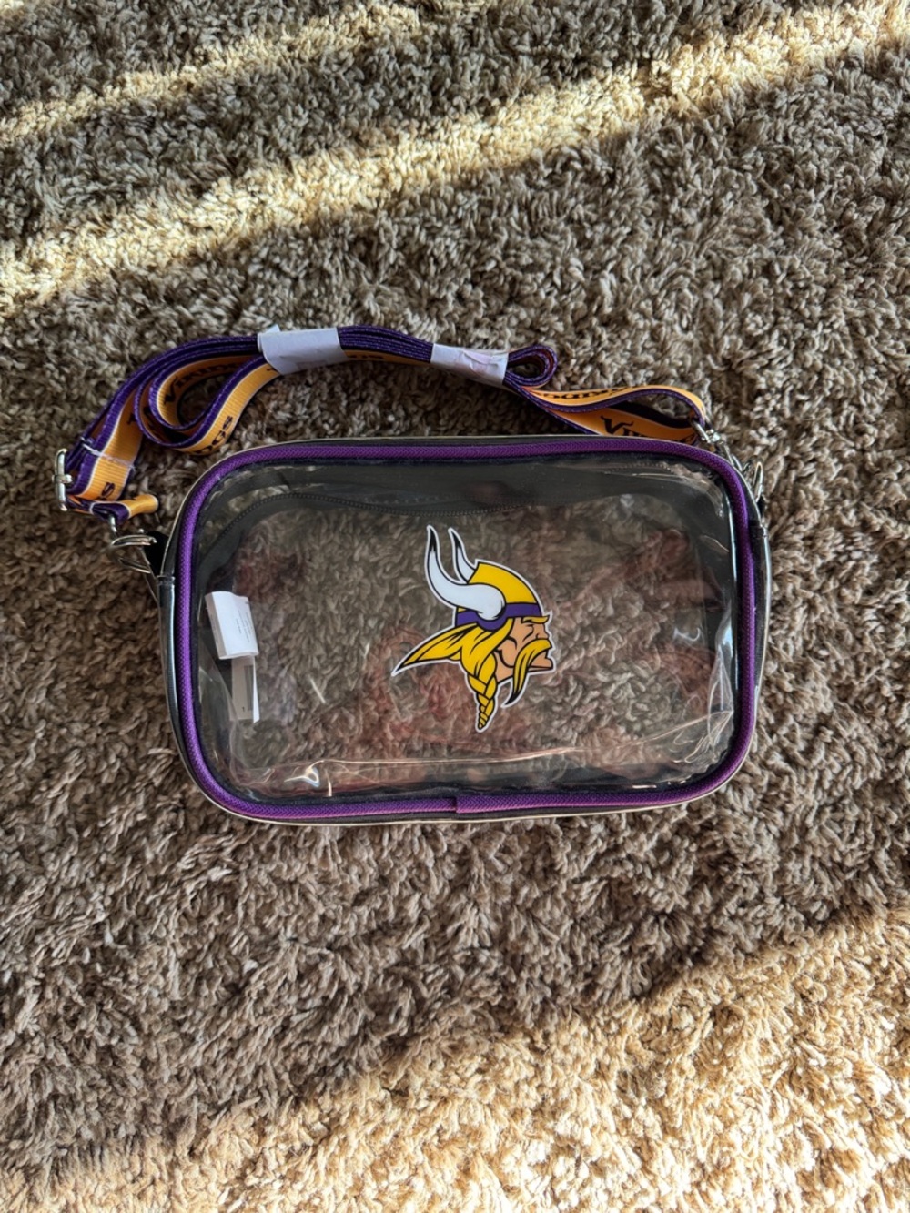 Minnesota Vikings Clear Crossbody Bag - Purple Trim